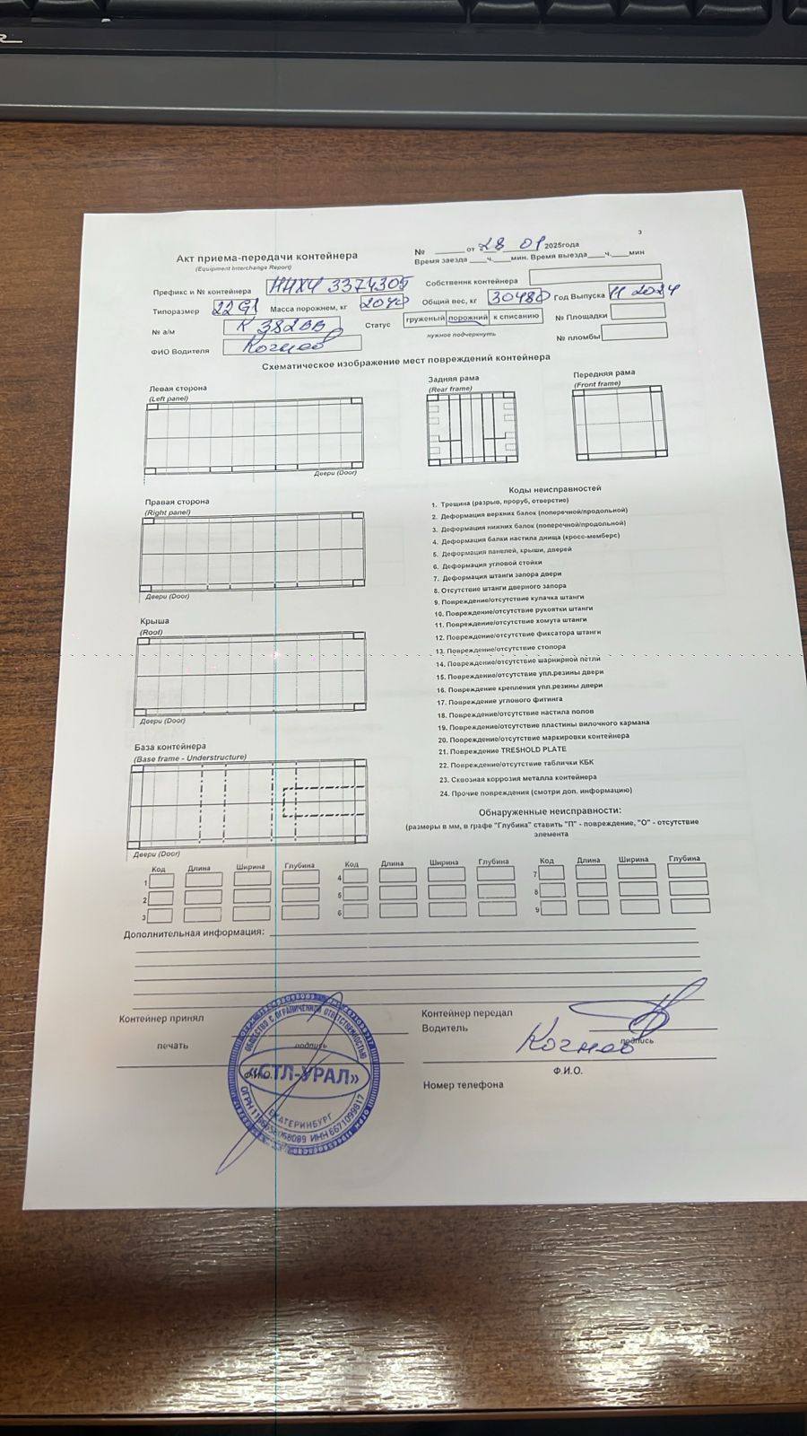 Морской контейнер HHXU3374305